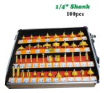 Set Fresas Madera Toma 1/4 O 6.35mm Con Maleta 100pcs - Imagen 2
