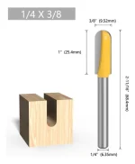 Fresa Madera Recta Canal Toma 1/4 X 3/8 1pcs - Imagen 2