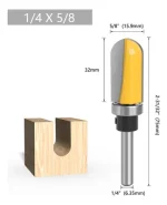 Fresa Madera Copiadora Canal Toma 1/4 X 5/8 1pcs - Imagen 2