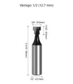 Fresa Tipo T Para Pernos Anclaje Toma 12.7 Mm X 9.52 Mm - Imagen 2