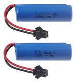 Batería Rc Hobby Litio 3,7 V 18650 Con Enchufe De Sm-2p 2pcs