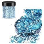 Escamas En Hoja Sky Blue Papel Resina Epóxica Flake Uñas