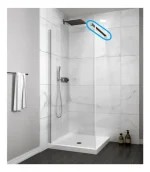 Barra Soporte Negra Para Mampara Vidrio Baño Ducha 80-100mm - Imagen 3