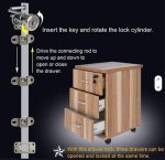 Cerradura Chapa Frontal Kardex Cajonera 1pcs P/3cajon 120cm - Imagen 3