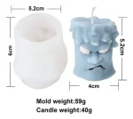 Molde Silicona Velas Y Jabón Rostro Enojado Pequeño - Imagen 2