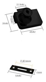 Cerradura Puerta Vidrio Mueble Doble De 3 A 8mm - Imagen 2