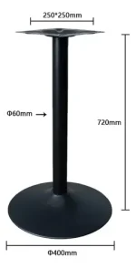Patas Mueble Mesa Escritorio 1un 72cm Negra Redonda - Imagen 2