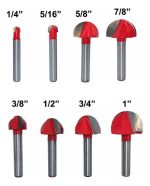 Fresa Madera Media Caña Vástago 1/2 Set 8pcs - Imagen 2
