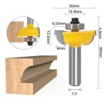 Fresa Madera Moldura Zócalo Marcos Vástago  1/2  Curva Int. - Imagen 2