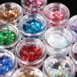 Glitter Para Resina Uv 14 Estrellas Holográfica Aros Llavero - Imagen 2