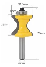 Fresa Madera Moldura Mesa Baranda Vástago 1/4 1pcs - Imagen 2