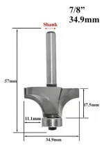 Fresa Madera Cuarto Rodon 3un Toma 6mm R 9.52, 11.1 Y 12.7mm - Imagen 3