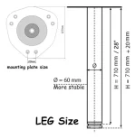 Patas Mueble Mesa Escritorio 1un 72cm Cromada.. - Imagen 5