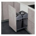 Basurero Mueble Cocina Doble 28lt Con Tapa 1pc