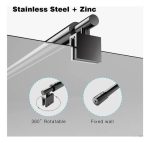 Barra Soporte Negra Para Mampara Vidrio Baño Ducha 100-120mm - Imagen 5