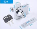 Cerradura Puerta Vidrio Mueble Doble De 3 A 8mm - Imagen 7