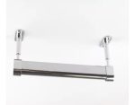 Barra Tubo Armario Closet Ovalado Cromada 100cm + Soportes