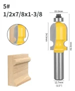 Fresa Madera Moldura Doble Zócalo Marcos Vástago  1/2  X 35mm - Imagen 2