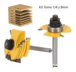 Fresa Madera T Toma 1/4 Y 8mm X 1/2 L X1/16,3/32, 1/8,5/32 - Imagen 2