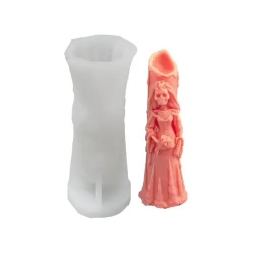 D_979127-MLC69875659525_062023-O.webp Molde Silicona Velas Y Jabón Dia De Los Muertos Novia - Imagen 1