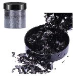 Escamas En Hoja Negro Papel Resina Epóxica Flake Uñas Foil