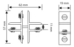 Separador Soporte Para Vidrio O Acrilico 8mm En 2 Vias H 4u - Imagen 2