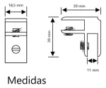 Separador Soporte Conector Para Vidrio O Acrilico 8-10mm 2u - Imagen 2