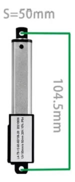 Mini Actuador Lineal Dc 12v 188n Extensión 5cm. Largo 10.4cm - Imagen 2