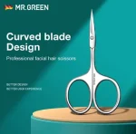 Mr.green Tijera Para Cejas Cuchilla Curva Calidad Alemana - Imagen 4