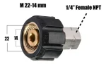 conector para KARCHER hembra M22 HILO DE 1/4 y 4500psi - Imagen 4