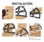 Bisagra Mueble Zapatero De 2Fila de zapato 2par acero Negro - Imagen 5