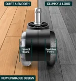 10 Ruedas Para Silla Escritorio Gamer Tipo Roller Gira 360° - Imagen 3