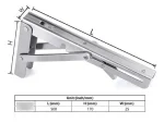 Bisagras Escuadra Soporte Estante Repisa Plegable 50cm 1par - Imagen 2