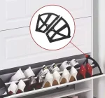 Bisagra Mueble Zapatero De 2Fila de zapato 2par acero Negro - Imagen 2