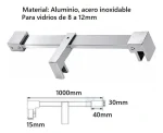 Barra Soporte Para Mampara Vidrio 8a12mm Baño Ducha 1mt - Imagen 2