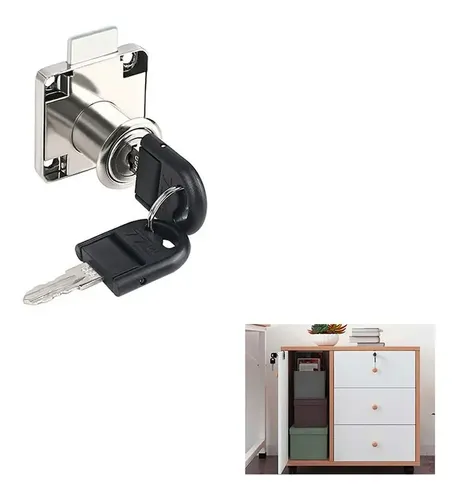 D_840755-MLC51540603339_092022-O.webp Cerradura Mueble Cajón Chapa Cuadrada Cilindro 19mm 4un - Imagen 1
