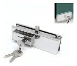 Herraje Inferior Con Cerradura Puerta Vidrio Dt-7010