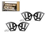 2 Par Bisagras Para Mueble Cajones 3filas De Zapato Negro 4u