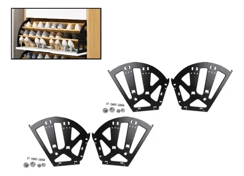 D_853995-MLC115355104529_072026-O.webp 2 Par Bisagras Para Mueble Cajones 3filas De Zapato Negro 4u - Imagen 1