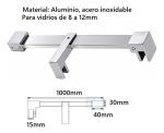 Barra Soporte Triple Para Mampara Vidrio Baño Shower 4pcs - Imagen 4