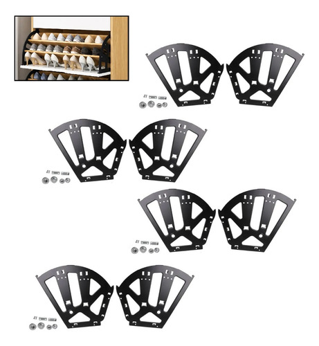 D_876915-MLC114067581170_072026-O.jpg 8piezas Bisagras Para Mueble Cajones 3fila Zapato Negro 4par - Imagen 1