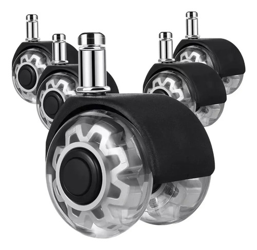 D_940826-MLC114069677682_072026-O.jpg 5 Ruedas Silenciosas Para Sillas De Oficina Giratoria 360o - Imagen 1