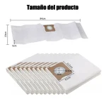 10 Bolsas Papel Para Karcher Mod Wd1 Mv1 Húmeda Y Seca - Imagen 2