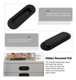 12unidades Tirador Asa Ovalada Para Muebles 120mm Negro - Imagen 3