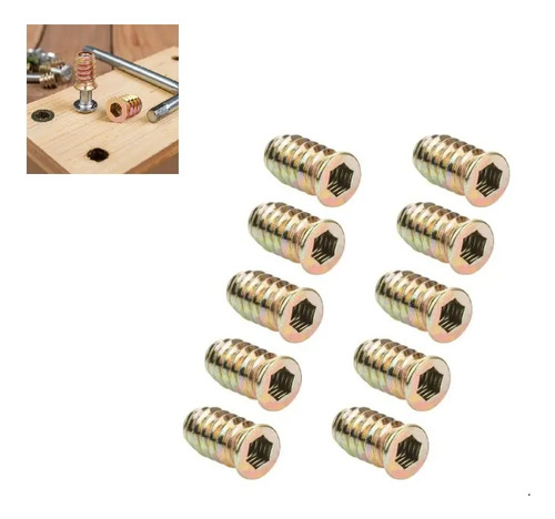 D_624948-MLC116545233865_082026-O.jpg 20u Inserto Roscado M8x20mm Hexagonal Con Tope 20 Unidades - Imagen 1