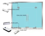 Kit 5pcs Cerradura Bisagra Para Puerta Vidrio Inox Bruñido - Imagen 2