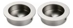 Pack 2u Tirador Manilla Redondo Plano Embutido Ac Inox 41mm
