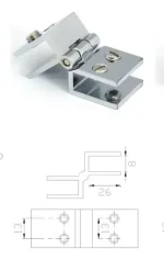 2u Bisagra 90° Para Puerta De Vidrio 5-8mm, Gabinete Esquina - Imagen 9