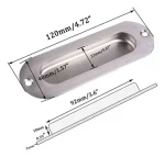 Pack 12 Tirador Asa Embutido Ovalada Para Closet 120 X 41mm - Imagen 2