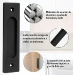 6u Asa Rectangular Embutida Puerta Closet Corredera 12cmx4cm - Imagen 3